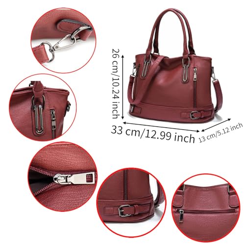 Aileese Women's PU Satchel Crossbody Handbag with Strap