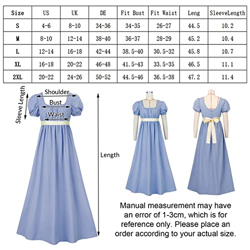 FRIUSATE Green Regency Dress with Sash, Empire Waist