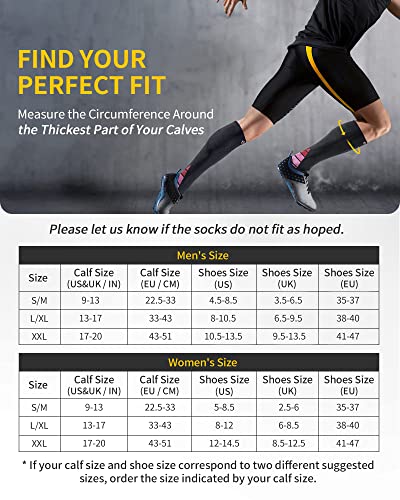CAMBIVO Compression Socks 2 Pairs for Calf & Ankle Support