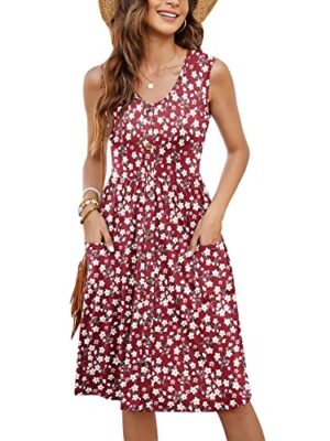 MOLERANI Sleeveless V Neck Midi Sundress with Pockets