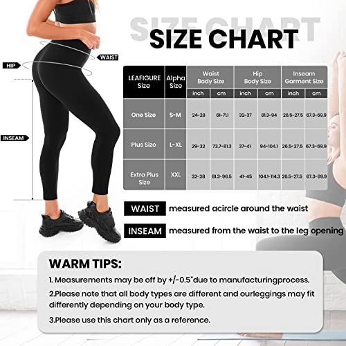 Leafigure Women's High Waist Black Gym Leggings