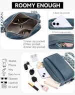 DXIOKO Genuine Leather Crossbody Bag with Wide Strap