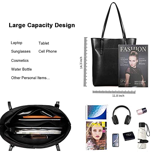 Kattee Vintage Women Leather Tote Bag, Large & Stylish