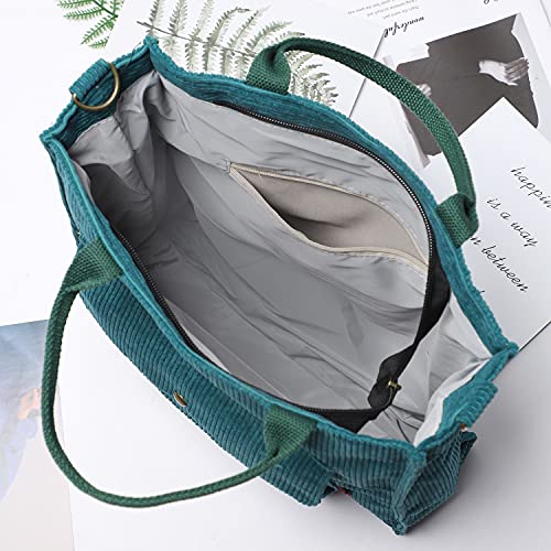 Etercycle Corduroy Crossbody Tote Bag, Peacock Blue