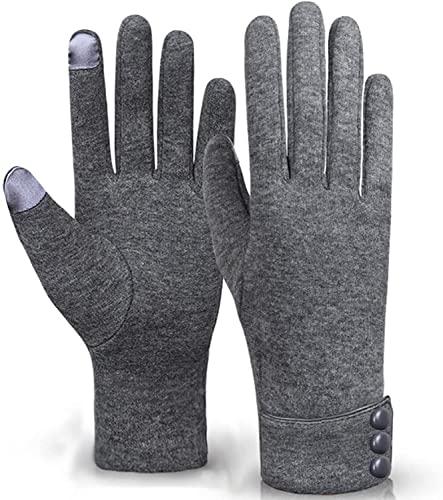 Outrip Women's Winter Touchscreen Gloves (Gray, M)