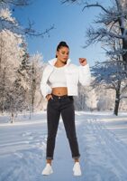 Hujoin Women's Lightweight Winter Crop Puffer Jacket