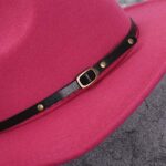 YILEEGOO Women's Wide Brim Fedora with Belt Buckle