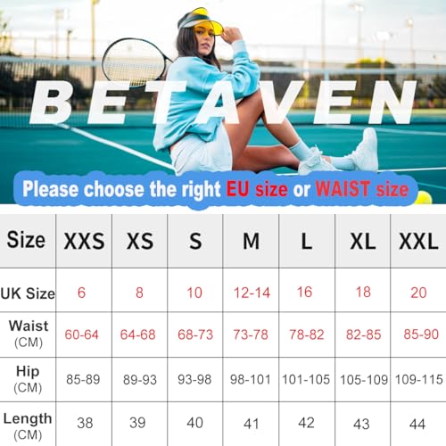 Betaven Women's Pleated Tennis Skirt with Pockets