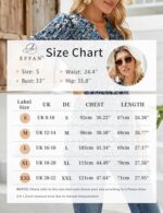 EFFAN Womens V Neck Puff Sleeve Floral Tunic Blouse