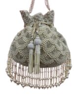 IMPERIAL STUDIOS Handmade Potli Bag with Pearls Handle