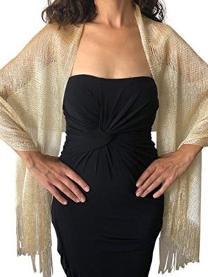 Central Chic Women's Shimmer Shawl Sparkly Scarf