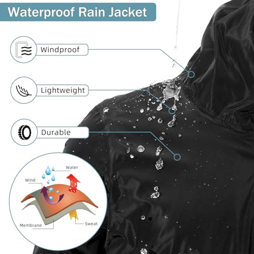 PONCEAU Women's Waterproof Lightweight Packable Raincoat