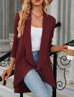 MGOOL Women's Open Front Long Sleeve Cardigan Sweater