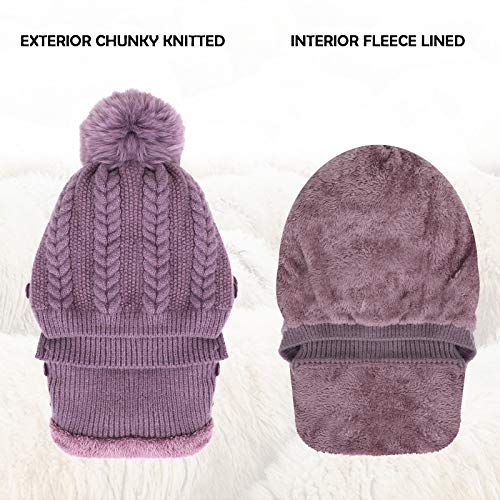 TAGVO Winter Warm Knitted Cap & Neck Warmer Set