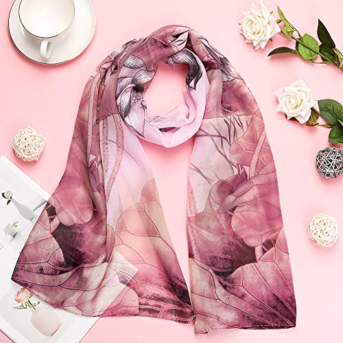 4 Pack Chiffon Sheer Scarves for Women and Girls