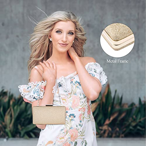 BAIGIO Gold Glitter Clutch for Women - Evening/Party Bag