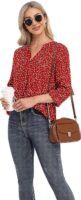 BEIGAI Womens 3/4 Sleeve Chiffon Blouse