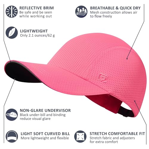 GADIEMKENSD Women's Race Day Running Cap, Mesh, Reflective