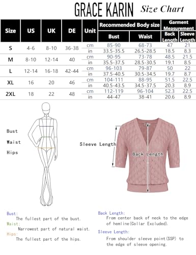 GRACE KARIN Women's Lightweight Short Sleeve Cardigan