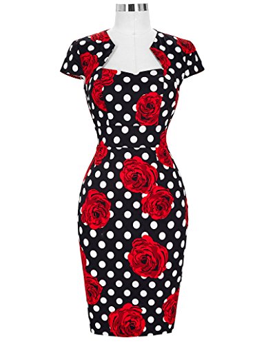 GRACE KARIN Vintage Pencil Work Dress Short Sleeve