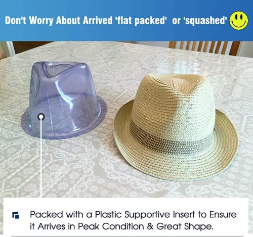 Comhats Unisex Straw Trilby Fedora for Summer & Beach