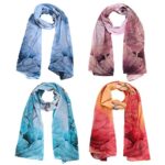 4 Pack Chiffon Sheer Scarves for Women and Girls