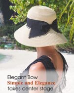 Comhats Women's Foldable Straw Sun Hat UPF 50