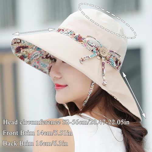 KXF Women Sun Hat UPF50+ Foldable Reversible Wide Brim