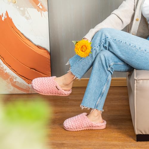 LongBay Women's Flannel Memory Foam Slippers