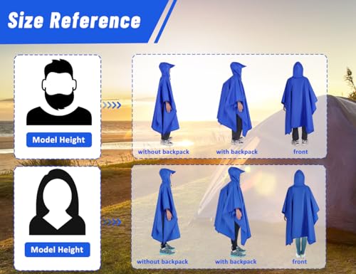TOMSHOO 3-in-1 Waterproof Rain Poncho, Tent, Tarpaulin