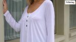 Beluring Women Casual V Neck Pleated Tunic Blouse