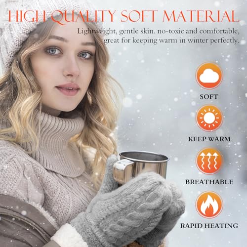 AURUZA Women's Thick Fleece Lined Winter Mittens