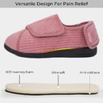HomeTop Women's Comfy Velveteen Adjustable Diabetic Slippers