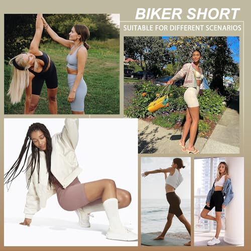 BLONGW Women's High Waisted Cycling Shorts - Tummy Control