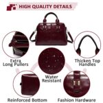 VASCHY Women's PU Leather Handbag, Triple Compartments
