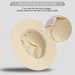 DRESHOW Women Wide Brim Straw Panama Hat UPF 50+