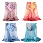 4 Pack Chiffon Sheer Scarves for Women and Girls