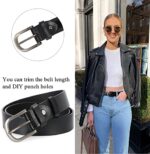 JASGOOD Women's Leather Retro Pin Buckle Belt
