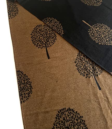 Cashmere Tree Life Reversible Scarf - Black, 200cm