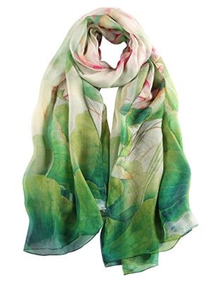 STORY OF SHANGHAI Women's Mulberry Flower Silk Shawl 173x109 cm