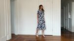 STYLEWORD Women's Floral Short Sleeve Midi Dress with Pockets