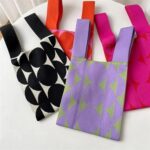 Knot Wrist Bag Handmade Knit Handbag Women Casual Tote