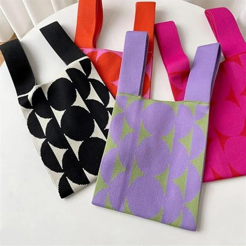Knot Wrist Bag Handmade Knit Handbag Women Casual Tote