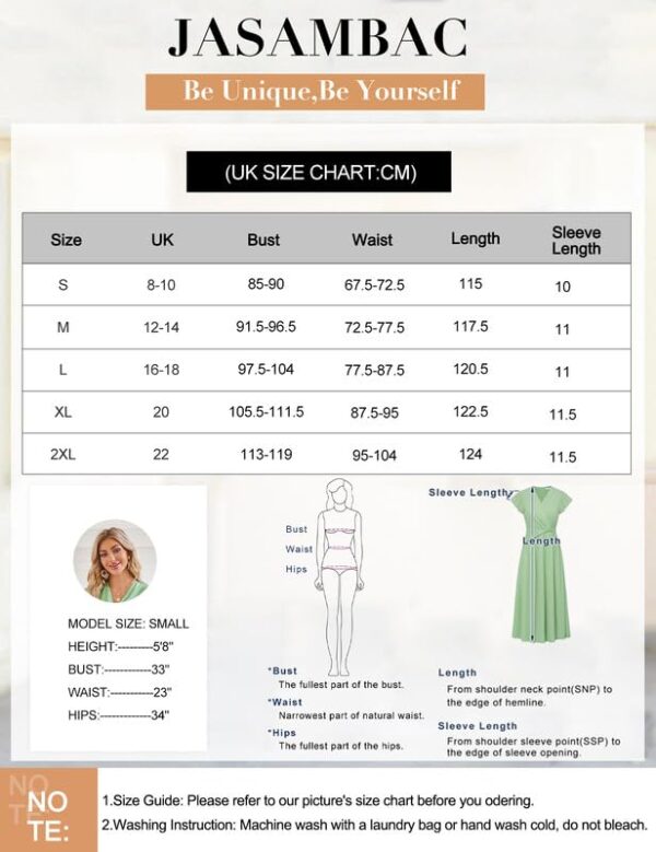 JASAMBAC Women's Chiffon Ruffle Flutter Sleeve Midi Dress