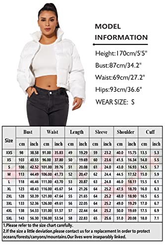 Hujoin Women's Lightweight Winter Crop Puffer Jacket