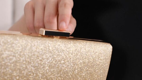 BAIGIO Gold Glitter Clutch for Women - Evening/Party Bag