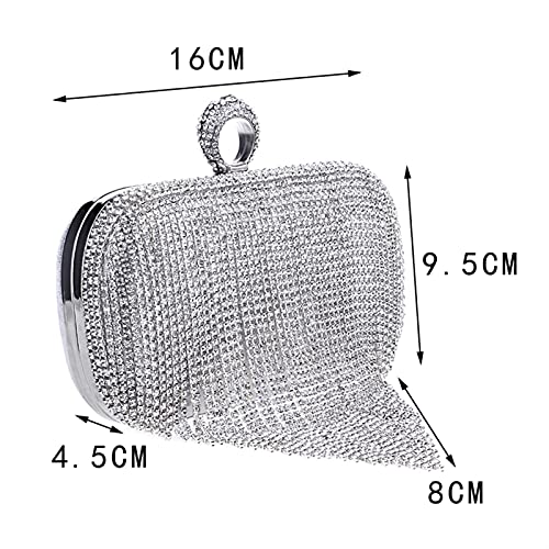 BDXMKS Women Tassel Evening Bag Diamond Beads Clutch