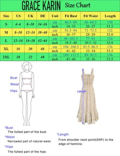 GRACE KARIN Women Summer Floral Maxi Dress