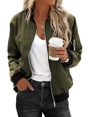Zeagoo Women's Lightweight Quilted Bomber Jacket