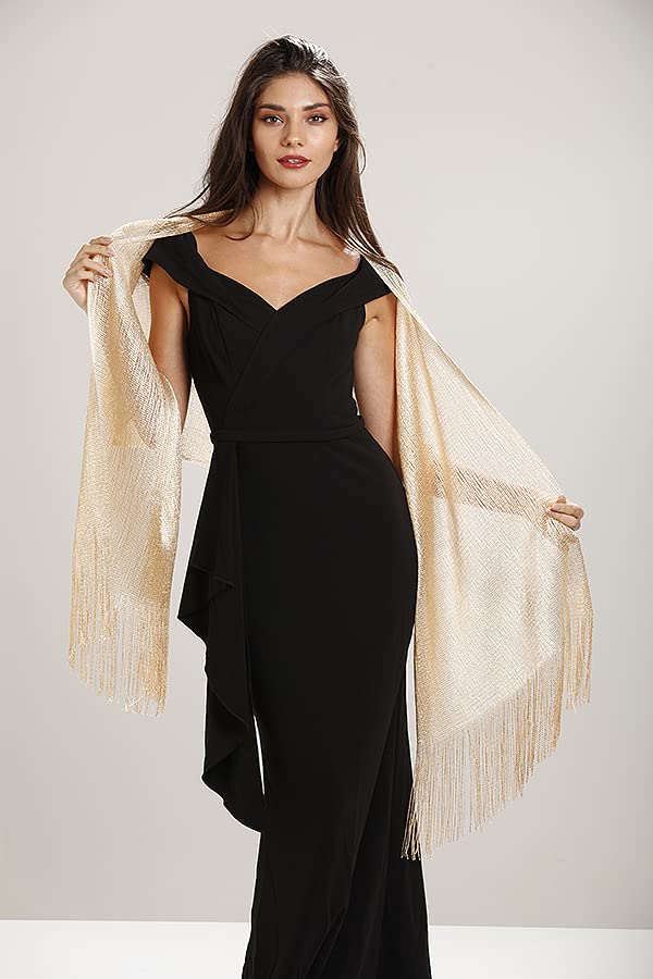 Central Chic Women's Shimmer Shawl Sparkly Scarf